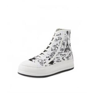 NEW DJANGO & JULIETTE women's galdos sneakers in white/black